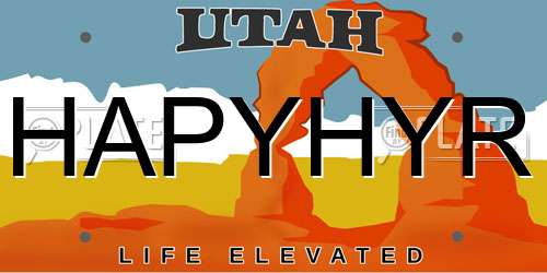 HAPYHYR Utah License Plate