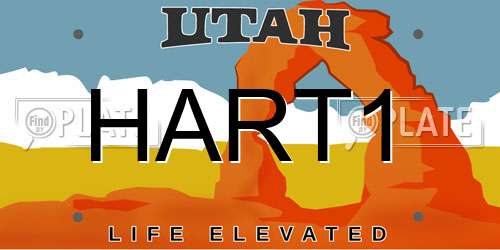 HART1 Utah License Plate
