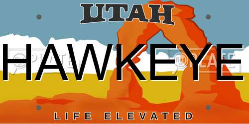 HAWKEYE Utah License Plate