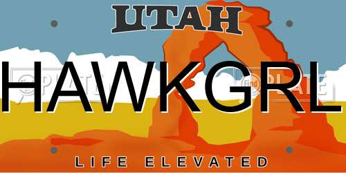 HAWKGRL Utah License Plate