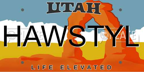 HAWSTYL Utah License Plate