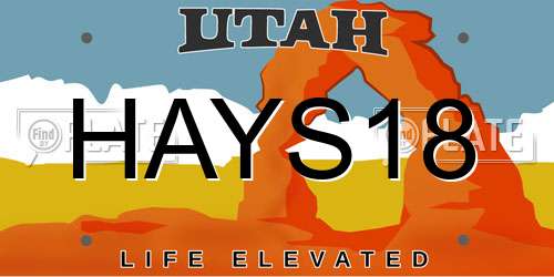 HAYS18 Utah License Plate
