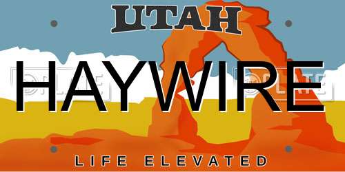HAYWIRE Utah License Plate