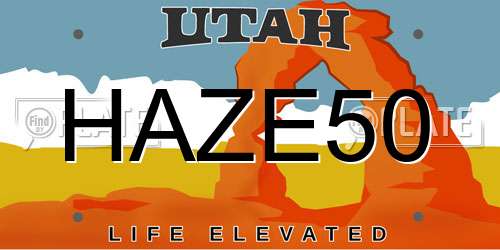 HAZE50 Utah License Plate