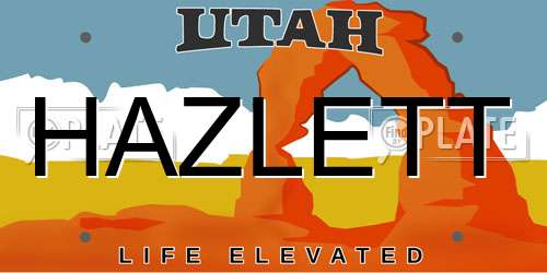 HAZLETT Utah License Plate