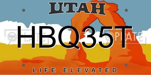 HBQ35T Utah License Plate