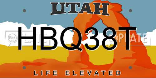 HBQ38T Utah License Plate