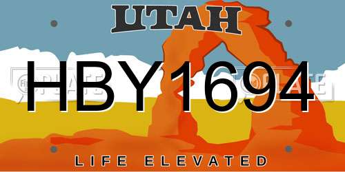 HBY1694 Utah License Plate