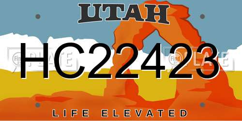HC22423 Utah License Plate