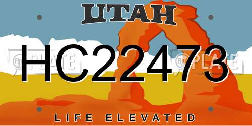 HC22473 Utah License Plate