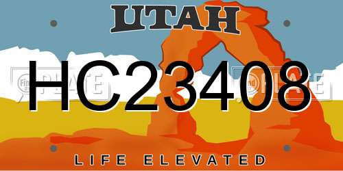 HC23408 Utah License Plate