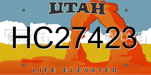 HC27423 Utah License Plate