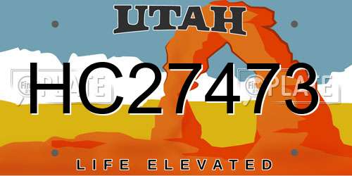 HC27473 Utah License Plate