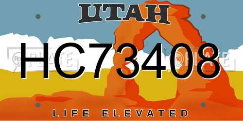 HC73408 Utah License Plate
