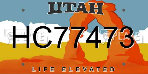 HC77473 Utah License Plate