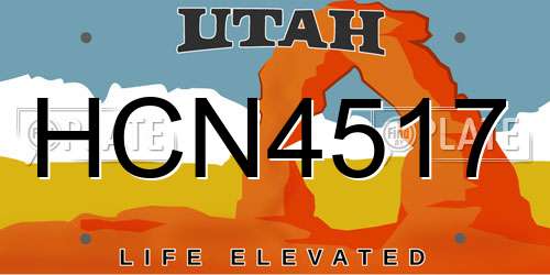 HCN4517 Utah License Plate