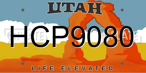 HCP9080 Utah License Plate