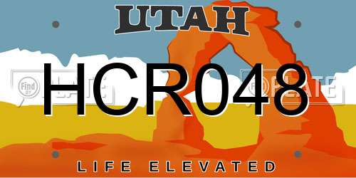 HCR048 Utah License Plate