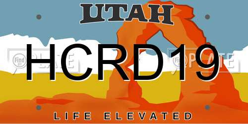 HCRD19 Utah License Plate