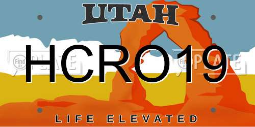 HCRO19 Utah License Plate