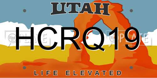HCRQ19 Utah License Plate
