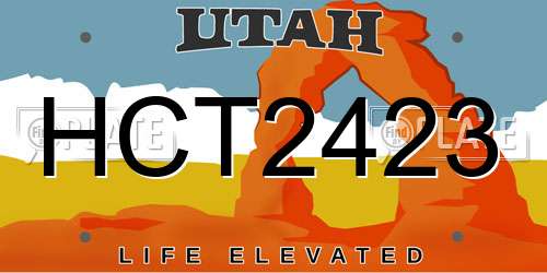 HCT2423 Utah License Plate