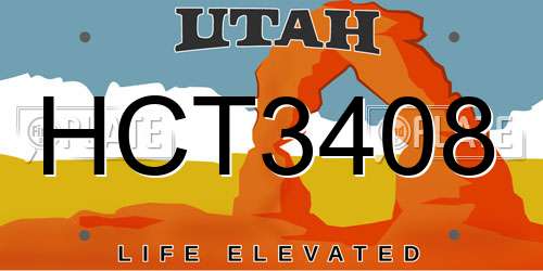 HCT3408 Utah License Plate