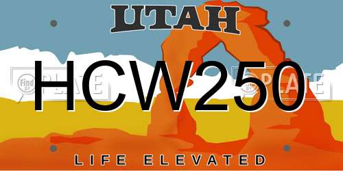 HCW250 Utah License Plate