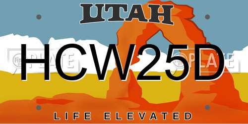HCW25D Utah License Plate