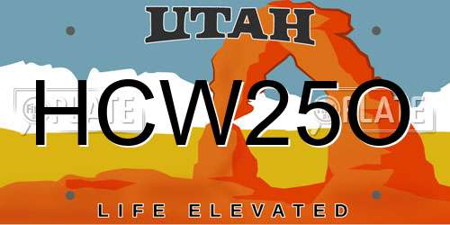 HCW25O Utah License Plate