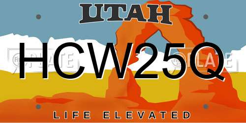 HCW25Q Utah License Plate