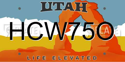 HCW75O Utah License Plate