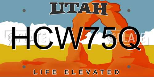 HCW75Q Utah License Plate