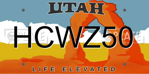 HCWZ50 Utah License Plate