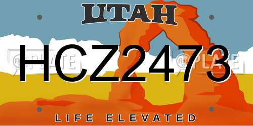 HCZ2473 Utah License Plate
