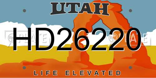 HD26220 Utah License Plate