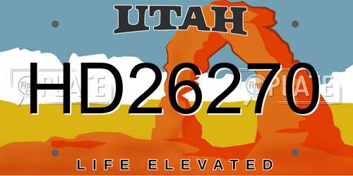 HD26270 Utah License Plate