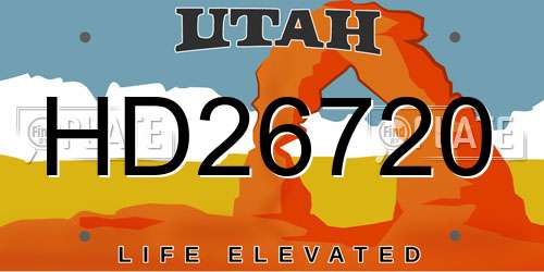 HD26720 Utah License Plate