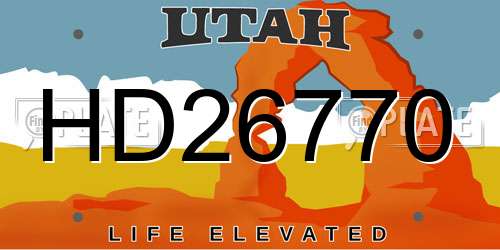 HD26770 Utah License Plate