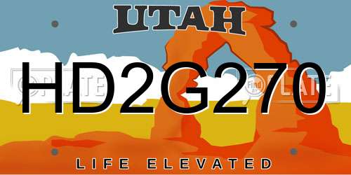 HD2G270 Utah License Plate