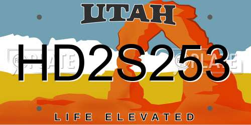 HD2S253 Utah License Plate