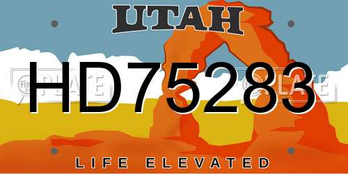 HD75283 Utah License Plate