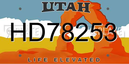 HD78253 Utah License Plate
