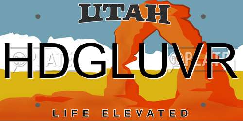 HDGLUVR Utah License Plate