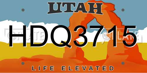 HDQ3715 Utah License Plate