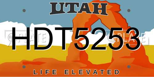 HDT5253 Utah License Plate