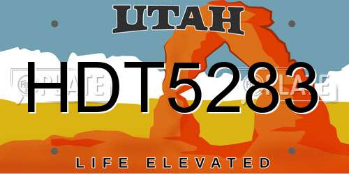 HDT5283 Utah License Plate