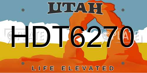 HDT6270 Utah License Plate