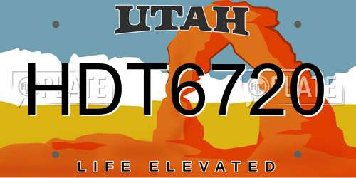 HDT6720 Utah License Plate