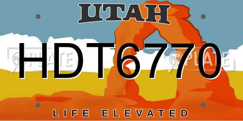 HDT6770 Utah License Plate